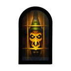 Spooksy™ Holographic Halloween Witch Mirror Decorative Metal Ornament for Holiday Ambience and Unique Festival Display