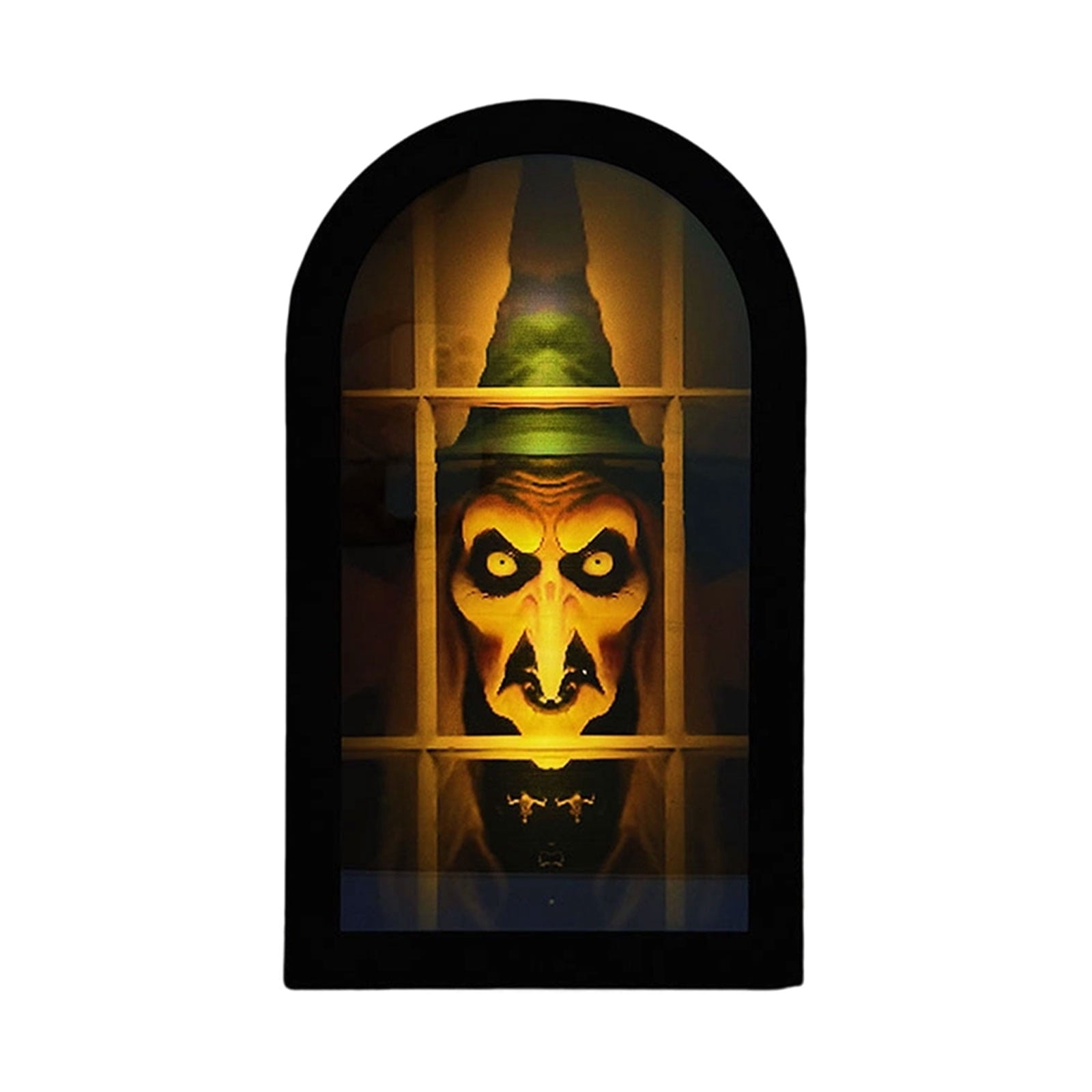 Spooksy™ Holographic Halloween Witch Mirror Decorative Metal Ornament for Holiday Ambience and Unique Festival Display