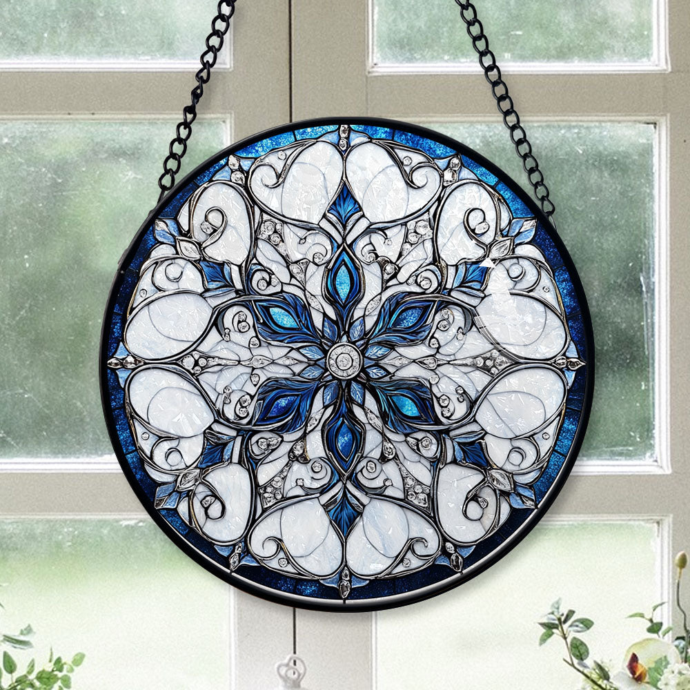 Spooksy™ Home Decor Christmas Gift - Christmas Snowflake Halloween Stained Glass Hanging Ornament - Merry & Bright Xmas Tree Decor, Holiday Gift for Family & Friends