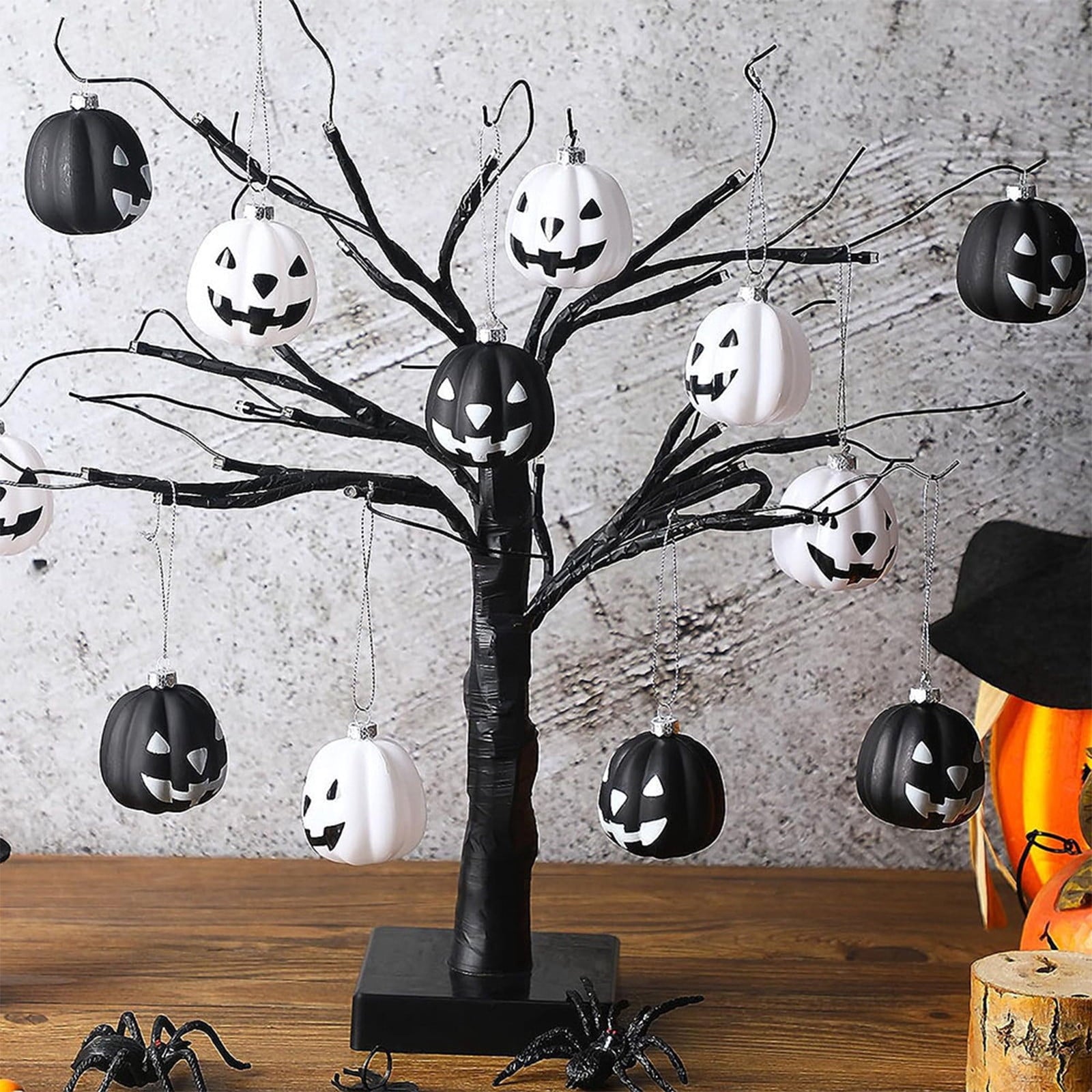 Spooksy™ HomeKingdee Halloween Ornaments Pumpkin Tree Decorations Night Christmas JackoLantern Hanging Ball Plastic Spooky Horror Gothic Christmas Home Ornaments
