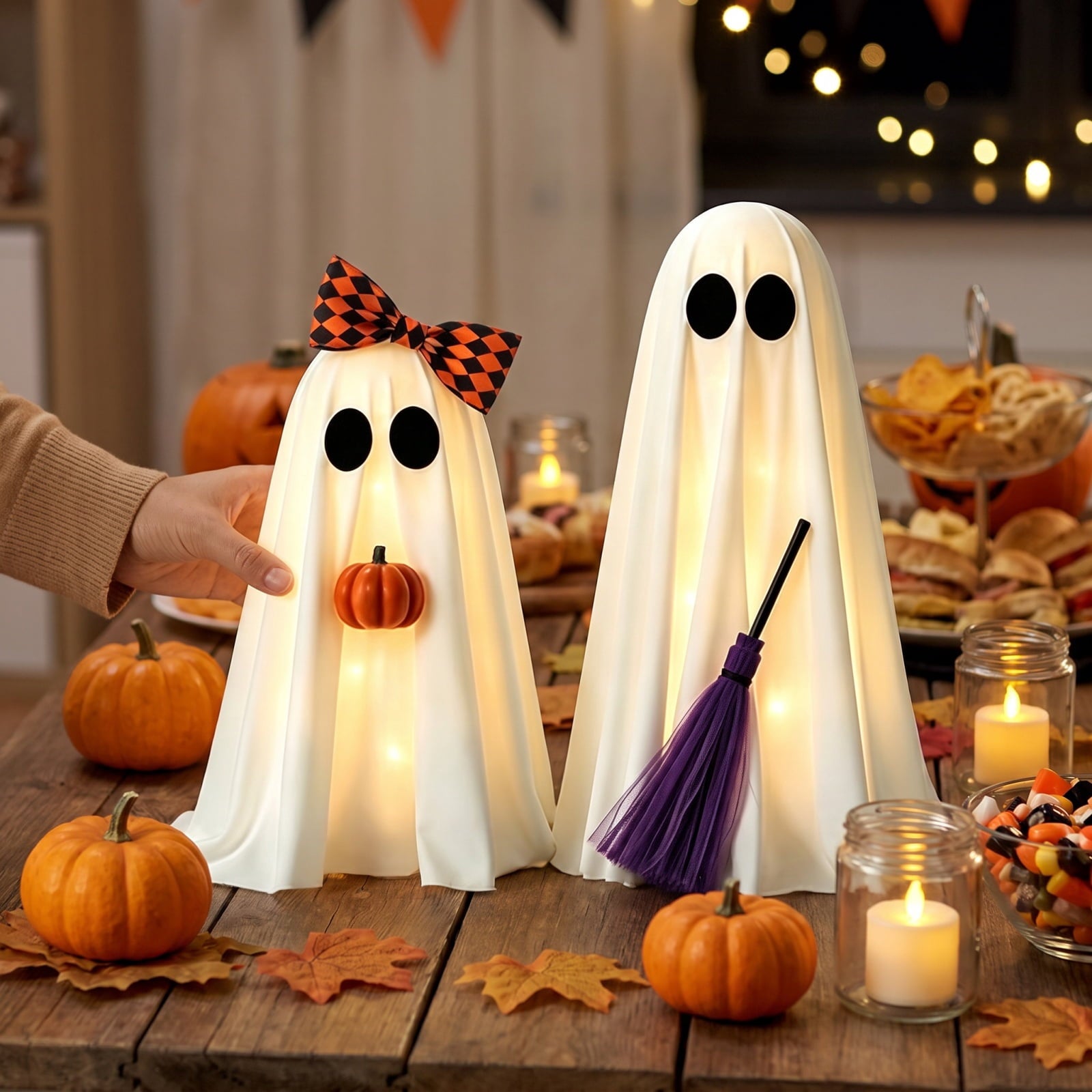 Spooksy™ KEVCHE Halloween Glowing Ghost Decoration ,Versatile Indoor Outdoor Ornament for House Party Supplies Display,Spooky Halloween Glowing Decoration for Seasonal Home Decor Gift