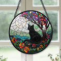 Spooksy™ Kitchen Christmas Gift - Black Cat Halloween Fall Christmas Stained Glass Hanging Ornament - Warm Holiday Tree Decoration, Christmas Gift for Mom, Dad, Friends, Family