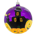 Spooksy™ Laved Italian Ornaments 3.50In Haunted House Ball, Glass, Pumpkins Halloween Moon 936327