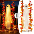 Spooksy™ Nnndbs Maple Leaf Mesh Ghost Hanging Ornament, Halloween Autumn Leaf Decor for Window Door Display, Spooky Fall Home Accent`