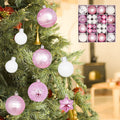Spooksy™ Pink White Christmas Balls - Christmas Tree Decoration Ornaments Shatterproof Hanging Balls for Birthday Halloween Holiday Wedding Decorations Set of 44 pcs (1.1", 2.3")