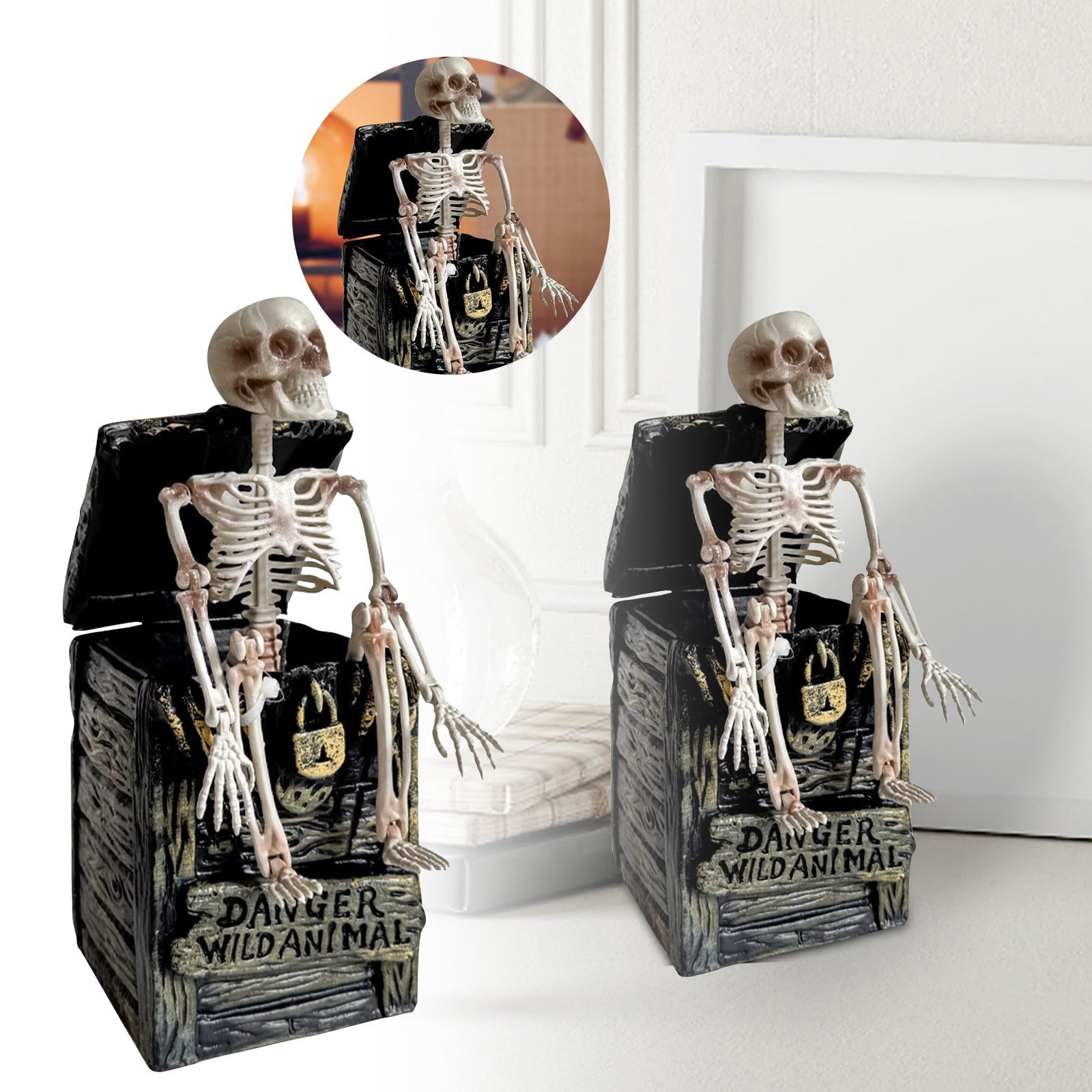 Spooksy™ SUYOLL Halloween Decorations Desktop Ornament For Party Decoration With Pumpkin Witch Skeleton Design Figurine Figurine