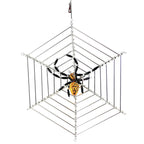 Spooksy™ Santa Land 8.00In Halloween Spider Web, Glass, Ornament Beaded Czech Luck 21R1000
