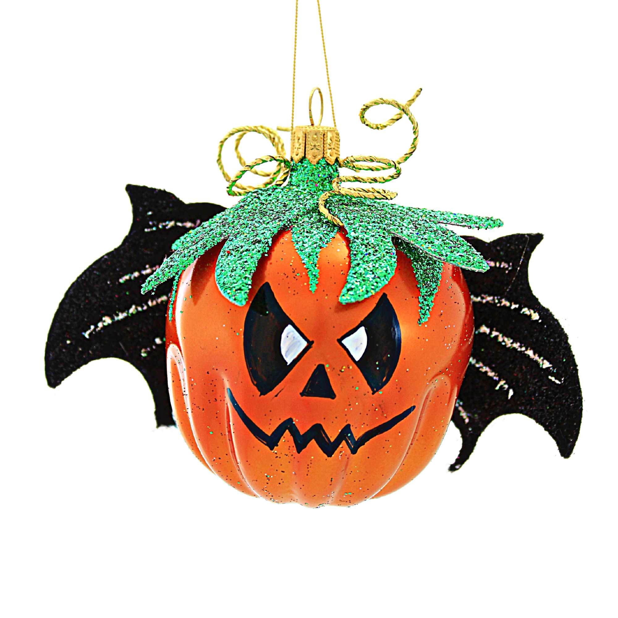 Spooksy™ Santa Land Batty Jack - 1 Glass Ornament 3.25 Inch, Glass - Halloween Ornament Pumpkin 23D1000