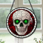 Spooksy™ Small Business Christmas Gift - Halloween Vampire Skeletons Spooky Christmas Stained Glass Hanging Ornament - Sparkling Holiday Tree Decoration, Xmas Gift for Friends & Family, 2025 Keepsake