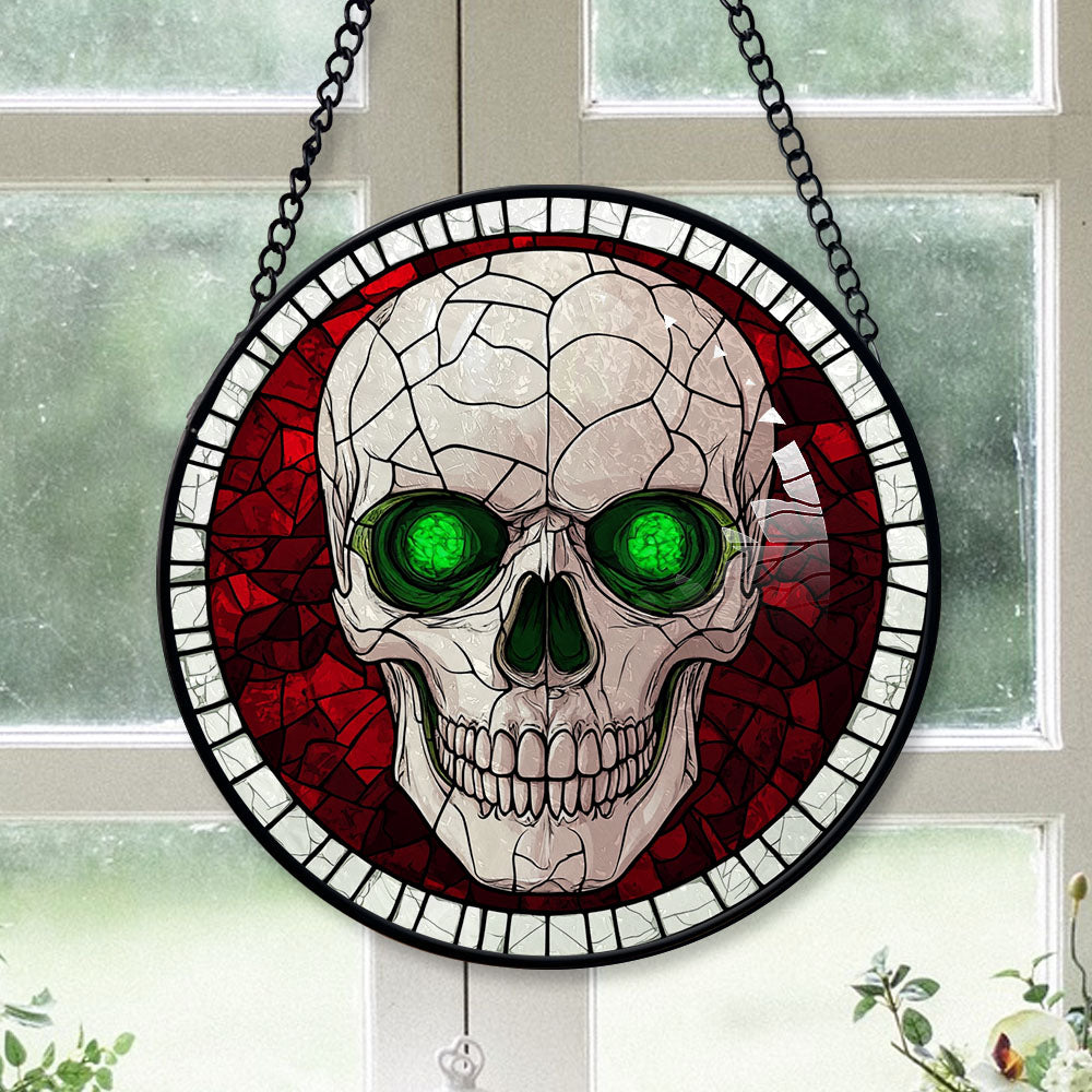 Spooksy™ Small Business Christmas Gift - Halloween Vampire Skeletons Spooky Christmas Stained Glass Hanging Ornament - Sparkling Holiday Tree Decoration, Xmas Gift for Friends & Family, 2025 Keepsake