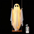 Spooksy™ Fabric Ghost Halloween Ornament, Swinging Solar Light Decor for Tree Yard Porch