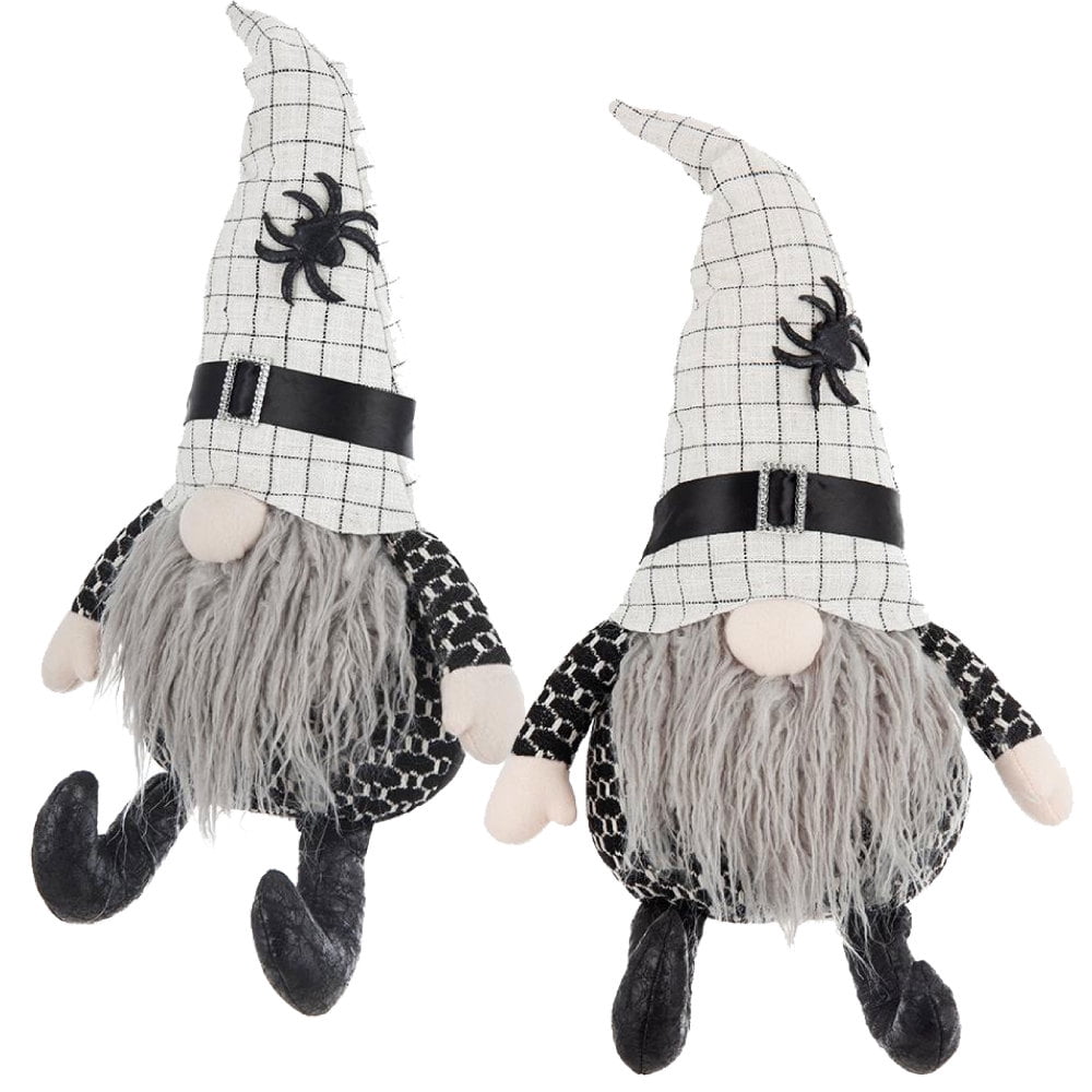Spooksy™ Tcbosik 2 Pack Gnome Halloween Ornaments, Halloween Gnomes Decoration with Witch Hat, Lovely Fall Gnome Gifts for Friends Family, Black & White