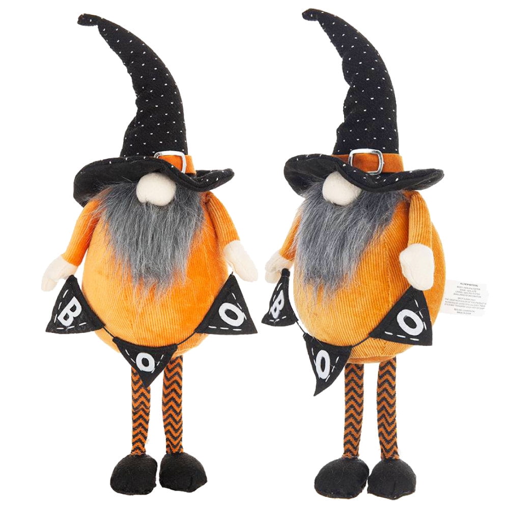 Spooksy™ Tcbosik 2 Pack Gnome Halloween Ornaments, Halloween Gnomes Decoration with Witch Hat, Lovely Fall Gnome Gifts for Friends Family, Black & White
