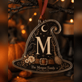 Spooksy™ Vintage Witch Family Initial Clear Acrylic Halloween Hanging Ornament