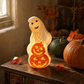 Spooksy™ Winter Poetry Upgrade Hanging Ghost Resin Figurine, Spooky Halloween Indoor Outdoor Decor, Reusable Floating Ghost Ornament for Porch Ceiling Shelf