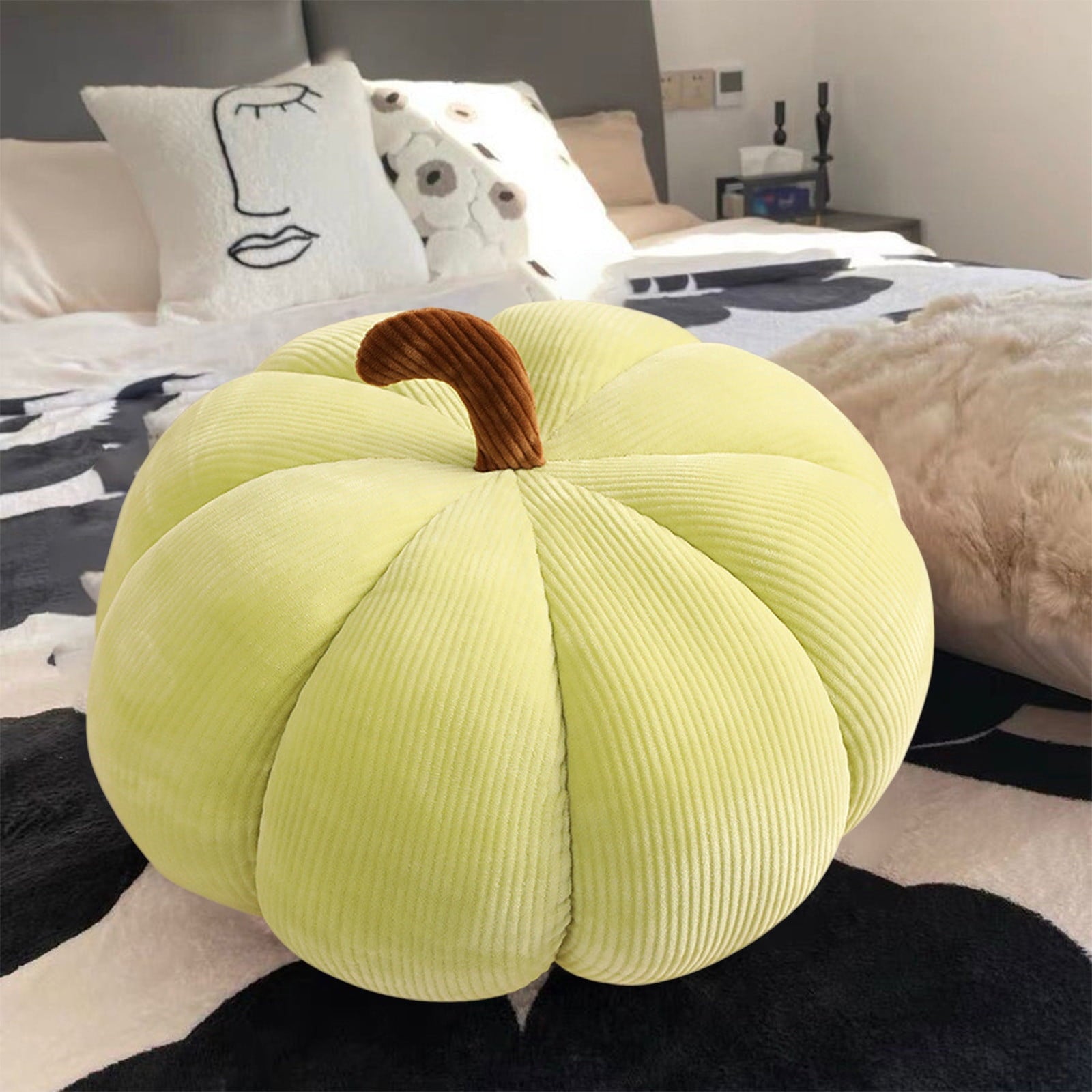 Spooksy™ XGFHYJEH Halloween Pumpkin Throw Pillow Cushions Decorations, Halloween Sofa Bed Pillowes Decoration Ornament for Indoor Outdoor, Halloween Scary Decor for Home Party, Patio Furniture Cushion