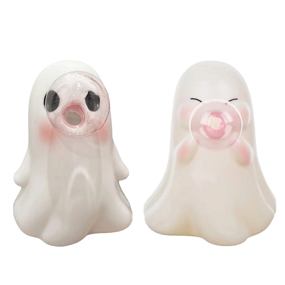 Spooksy™ Yucurem 2 Pack Halloween Bubbles Ghost Figurine for Ghost Lovers, Bubble Blowing Ghost Statue Ornament for Halloween Party Table Desk Tray Shelf Decor