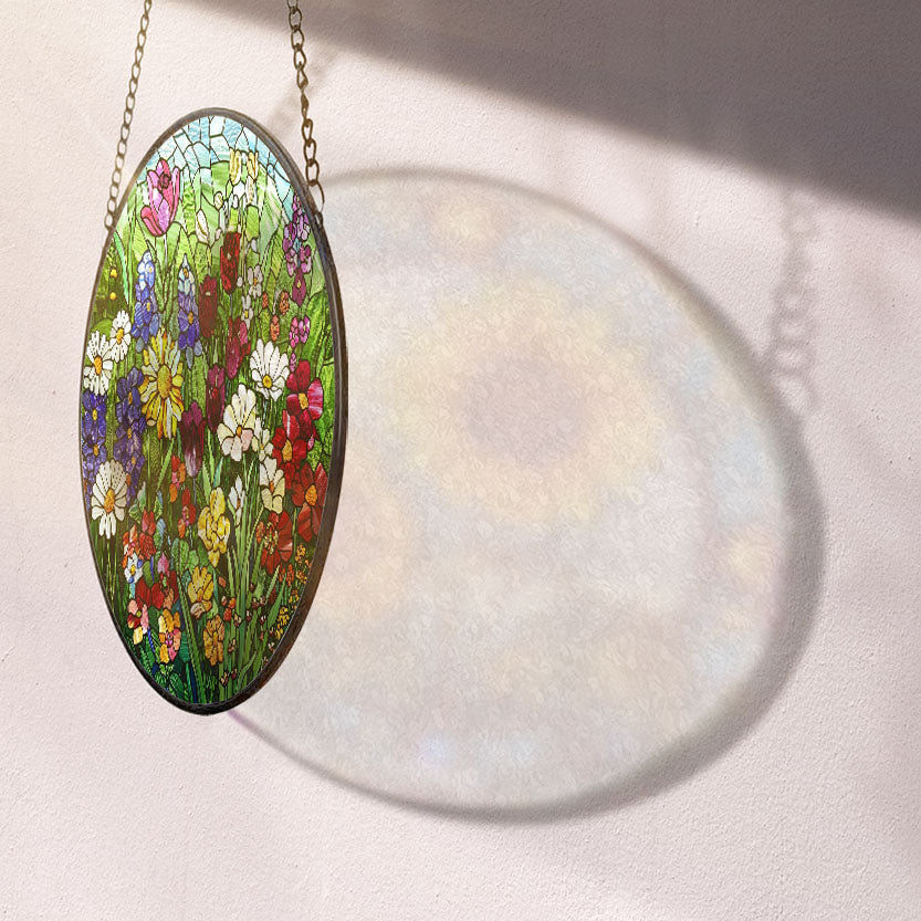 Spooksy™ Garden Suncatchers for Windows, Stained Glass Window Hangings,Hand-Painted Glass Panel Perfect for Home Decor, Stained Glass Ornament 2025, Holiday Decoration, Seasonal Keepsake