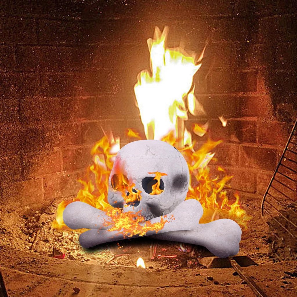 Spooksy™ MXTPOV Halloween Burning Skull Ornament Festival Party Top Burning Ceramic Crafts Decoration Home Decor