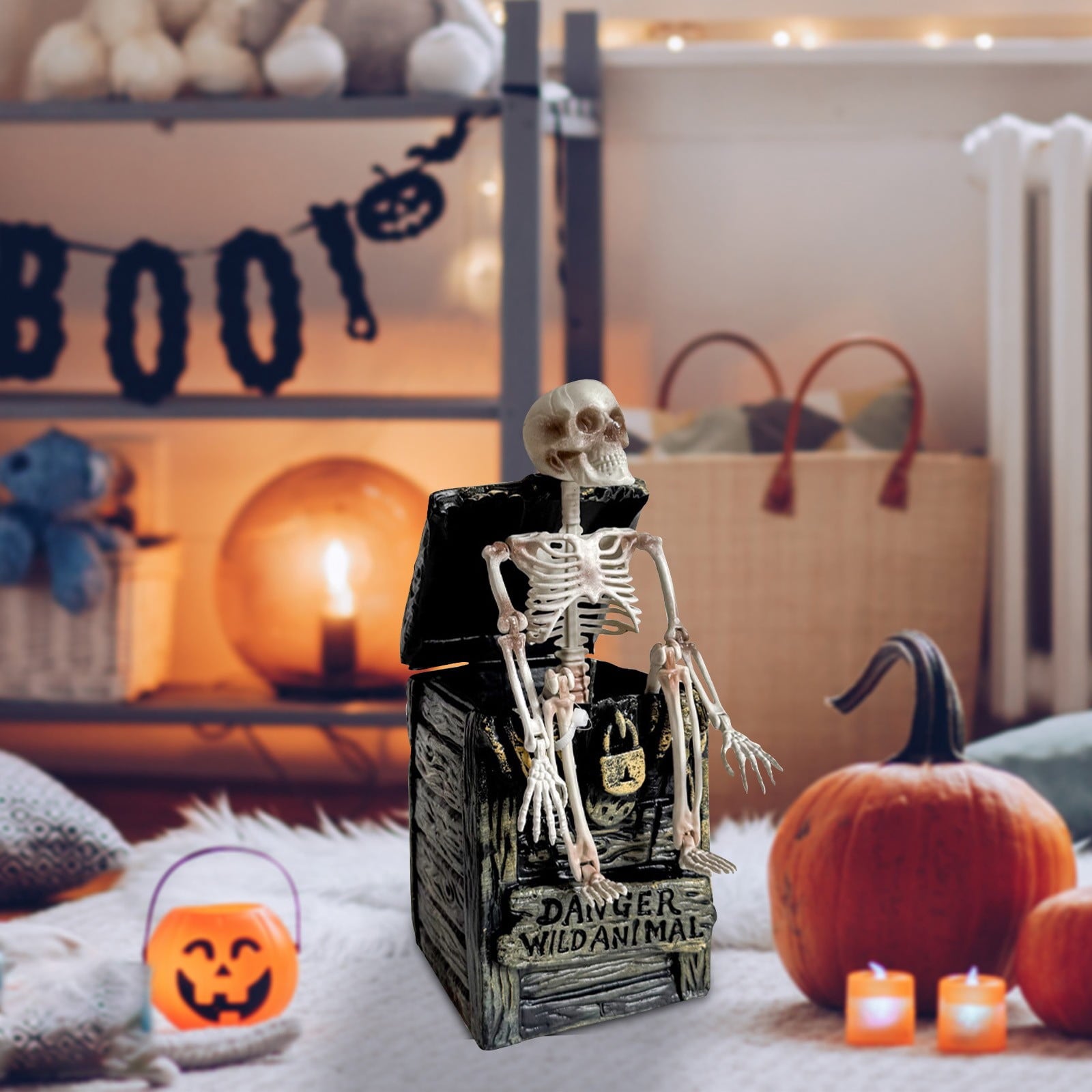 Spooksy™ SUYOLL Halloween Decorations Desktop Ornament For Party Decoration With Pumpkin Witch Skeleton Design Figurine Figurine