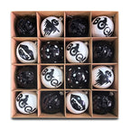 Spooksy™ Creepy Boo Assorted 16 Piece Black and White Ornament Bundle, Monochrome 3" Halloween Bauble Set