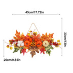 Spooksy™ Gaecuw Halloween Hanging Ornament, Maple Leaf Pumpkin Wall Decor with Rope for Front Door Fall Display
