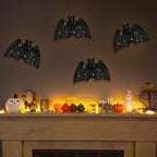 Spooksy™ Halloween Gift Wicker Bat Hanging Ornament, Spooky Woven Black Bat Wall Decor for Home Mantel Door Party Decoration
