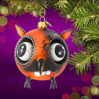 Spooksy™ Blu Bom Zombie Owl Glass Ornament Halloween Steampunk 2022118