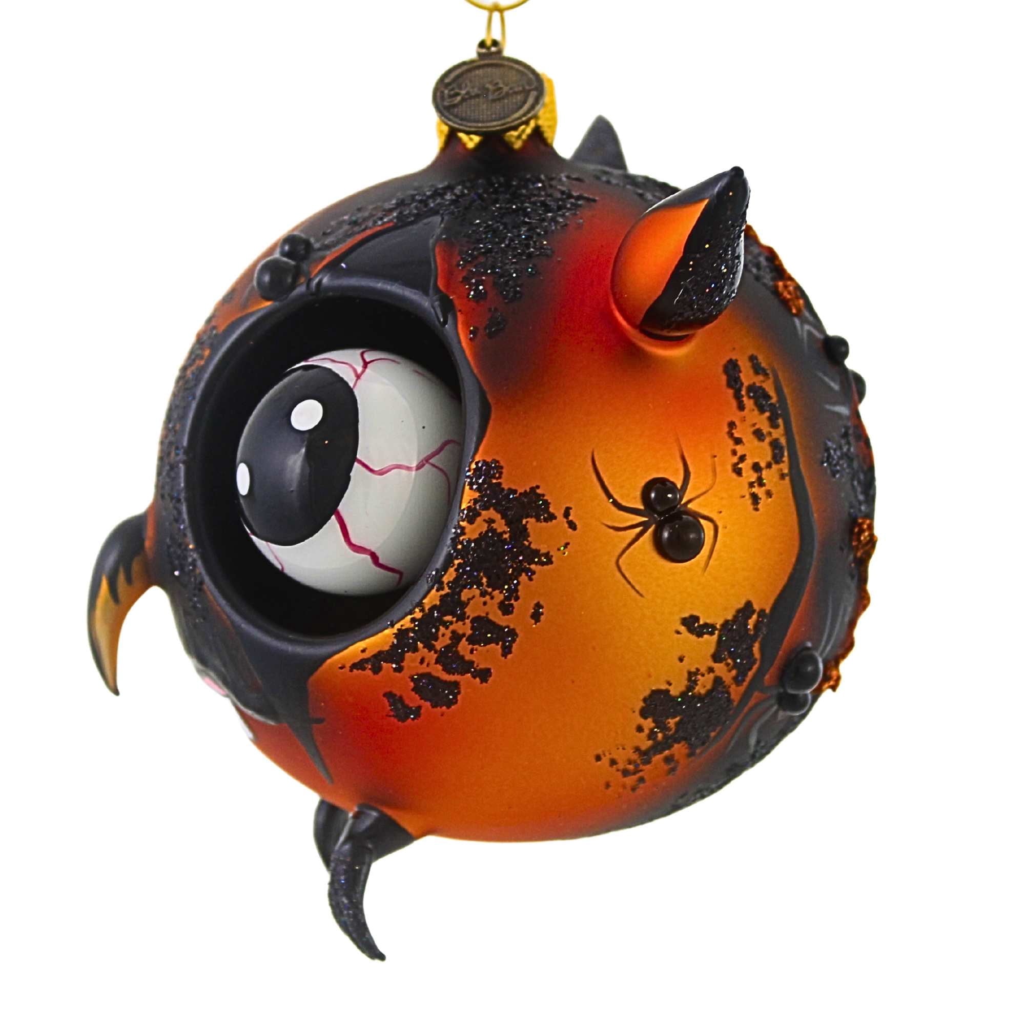 Spooksy™ Blu Bom Zombie Owl Glass Ornament Halloween Steampunk 2022118