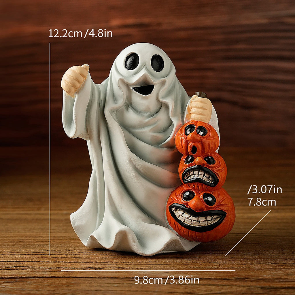 Spooksy™ Halloween Haunted Ghost Pumpkin Ornaments â?? Bold Silhouettes with Creepy Shadows, Halloween Decorations for Snack Tables, Dessert Stations & Halloween Party Setups â?? great for Halloween Parties