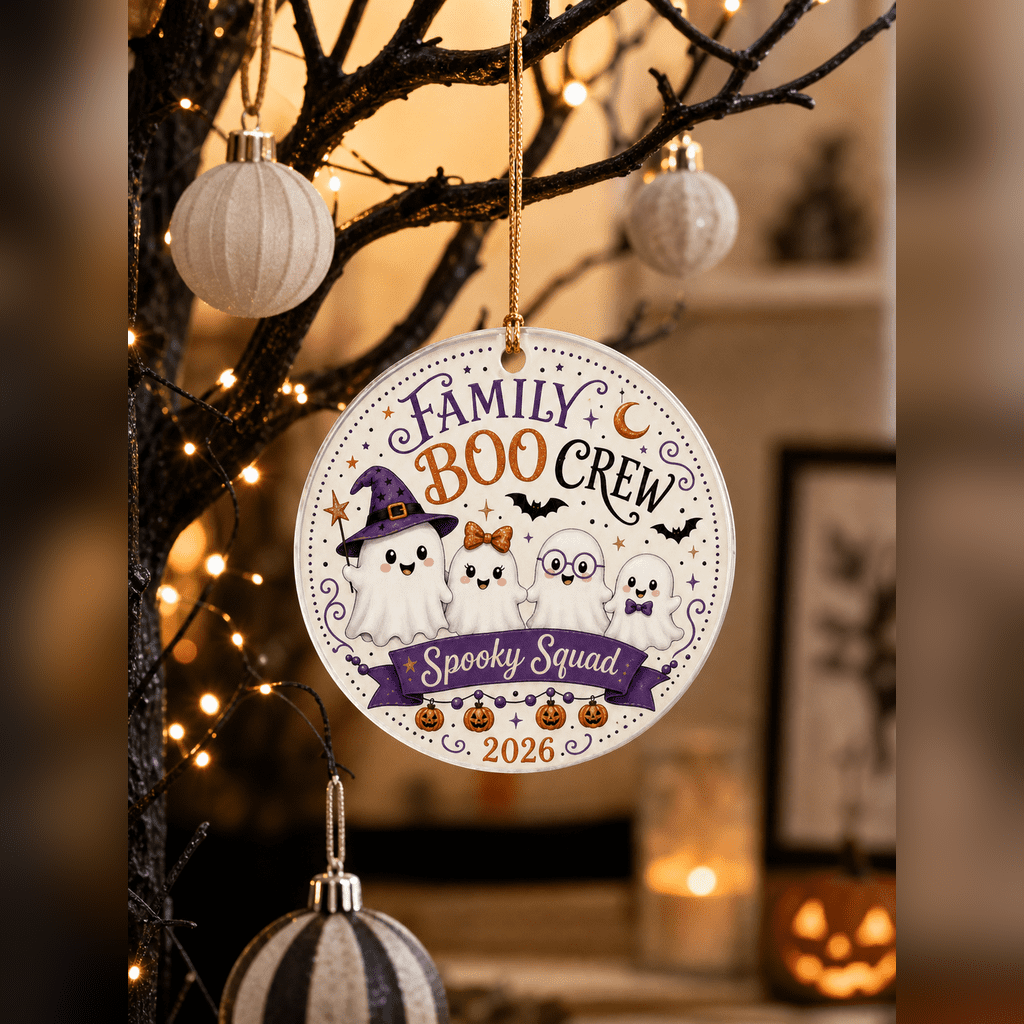Spooksy™ Boo Crew Ghost Family Acrylic Halloween Hanging Ornament