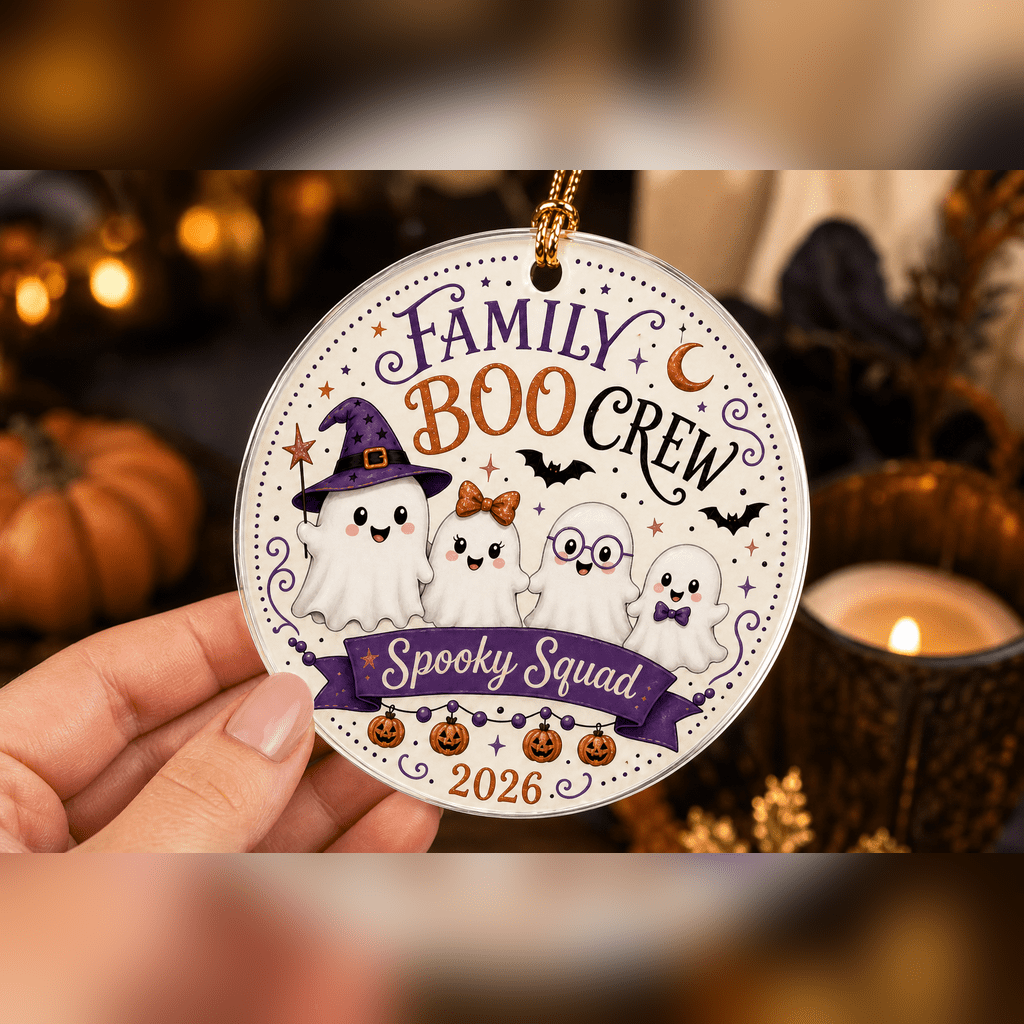 Spooksy™ Boo Crew Ghost Family Acrylic Halloween Hanging Ornament