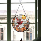 Spooksy™ Coworker Christmas Gift - Halloween Cardinal Stained Glass Hanging Ornament for Christmas - Sparkling Tree Decoration, Great Holiday Gift for Mom, Dad, Friends, Family