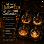 Spooksy™ Halloween Decorations Tree Ornaments Collection-Glowing Halloween Ornament Collection â?? Cat, Witch, Pumpkin & Ghost Baubles