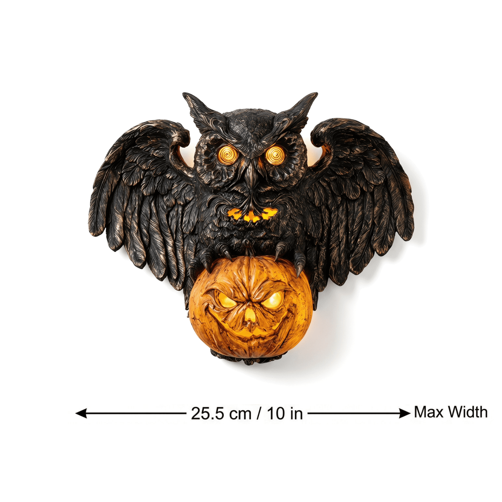 Spooksy™ Glowing Eyes & Pumpkin Face Resin Wall Decor, Halloween Decorations Indoor Dark Style Halloween Decor, Wall Mount Design Home Decor & Wall Decor for Living Room Halloween Ornament