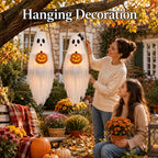 Spooksy™ Halloween Festival Ornament, Hanging Swing Ghost with LED Lights, 3.6FT Spooky Cute Ghost for Outdoor Lawn and Porch