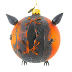 Spooksy™ Blu Bom Zombie Owl Glass Ornament Halloween Steampunk 2022118