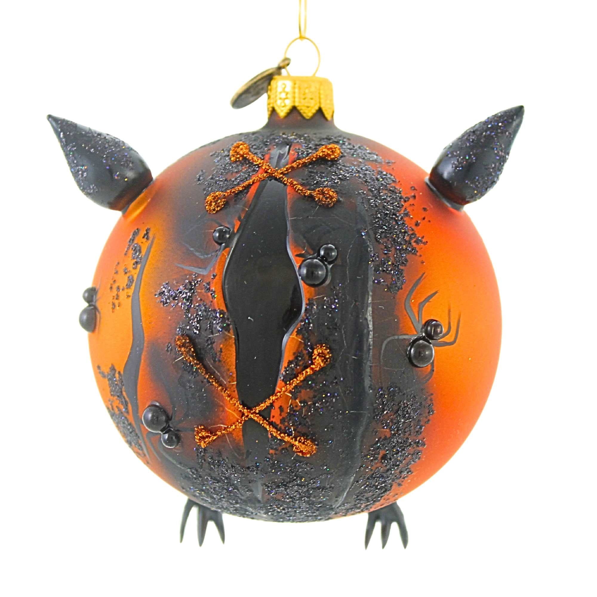 Spooksy™ Blu Bom Zombie Owl Glass Ornament Halloween Steampunk 2022118