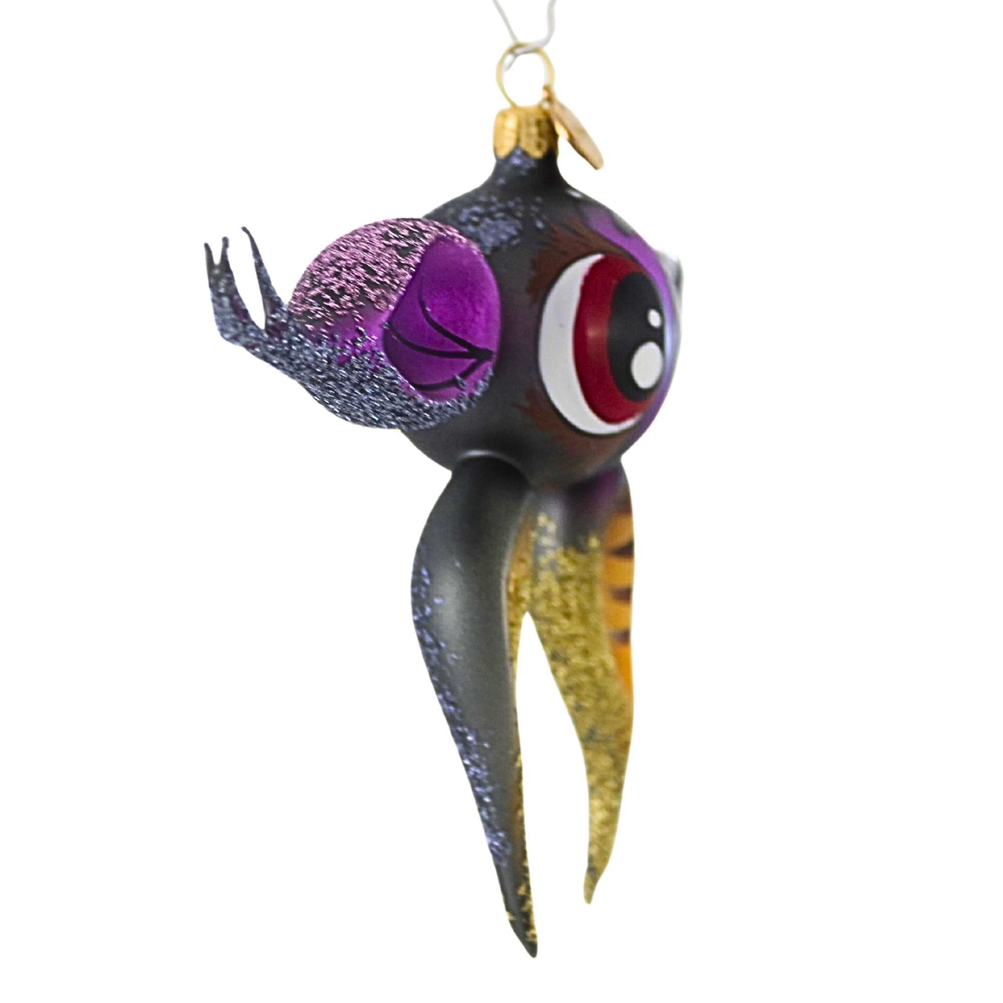 Spooksy™ Blubom 4.25In Midnight Amethyst Bat, Glass, Ornament Halloween 2022120H