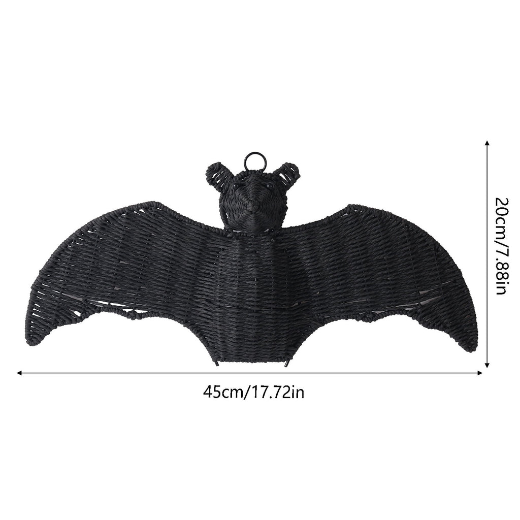 Spooksy™ Halloween Gift Wicker Bat Hanging Ornament, Spooky Woven Black Bat Wall Decor for Home Mantel Door Party Decoration