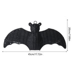 Spooksy™ Halloween Gift Wicker Bat Hanging Ornament, Spooky Woven Black Bat Wall Decor for Home Mantel Door Party Decoration