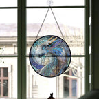 Spooksy™ Luxury Christmas Gift - Celestial Dragon Hanging Halloween Fall Stained Glass Hanging Ornament - Candy Cane Stripe Christmas Tree Decor, Holiday Gift for Mom, Dad, Friends, Family