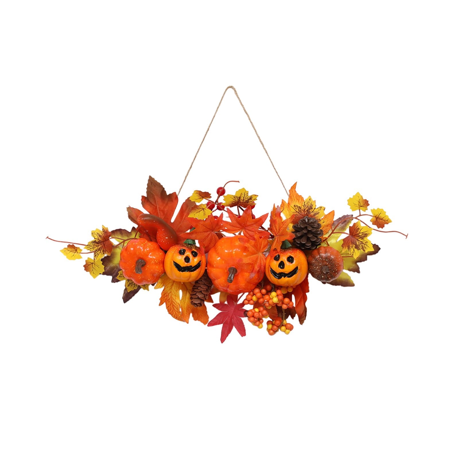 Spooksy™ Gaecuw Halloween Pumpkin Maple Leaf Hanging Ornament Fall Festival Wall Decor for Front Door Party Indoor Supplies