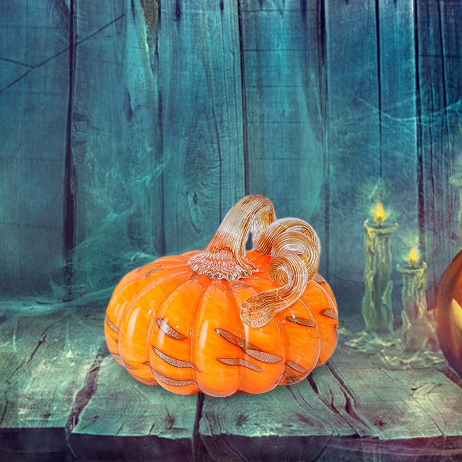 Spooksy™ Glass Pumpkin Decoration Modern Pumpkin Ornament for Bedroom Halloween Home S