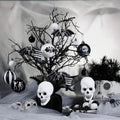 Spooksy™ Halloween Skeleton Black and White Ornament Set