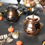 Spooksy™ Handmade Copper Pumpkin Ornament, 4x4 Inch Fall Wall Decor with Hanger for Thanksgiving, Halloween, and Harvest Home Decor Gift