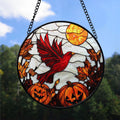Spooksy™ Coworker Christmas Gift - Halloween Cardinal Stained Glass Hanging Ornament for Christmas - Sparkling Tree Decoration, Great Holiday Gift for Mom, Dad, Friends, Family