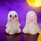 Spooksy™ Yucurem 2 Pack Halloween Bubbles Ghost Figurine for Ghost Lovers, Bubble Blowing Ghost Statue Ornament for Halloween Party Table Desk Tray Shelf Decor