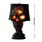 Spooksy™ HAHUT Halloween Lava Stone Skull Table Lamp, Gothic Resin Skeleton Statue Ornament for Halloween Anniversary Valentines Birthday Gifts