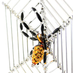 Spooksy™ Santa Land 8.00In Halloween Spider Web, Glass, Ornament Beaded Czech Luck 21R1000